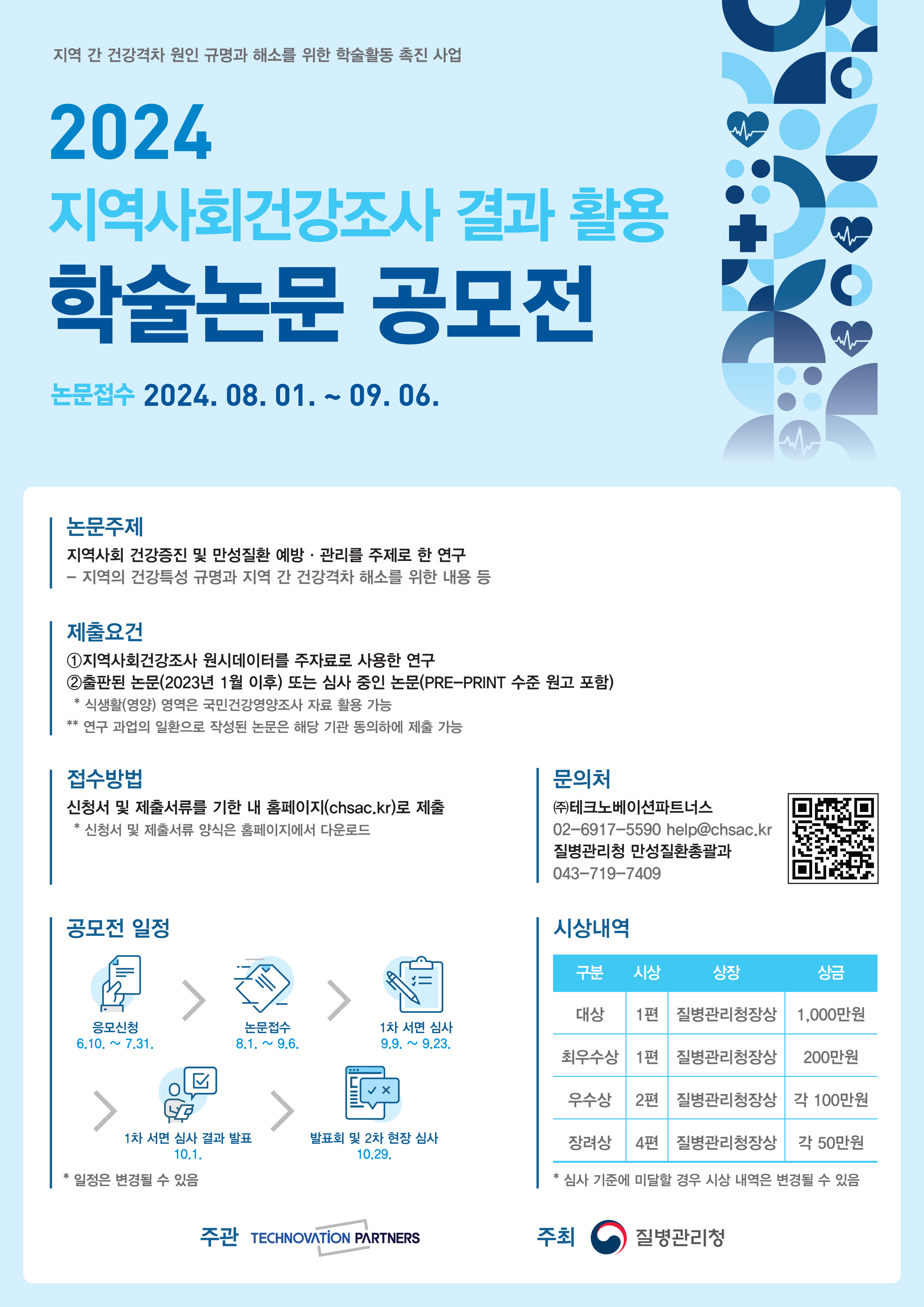 2024 지역사회건강조사 결과 활용 학술논문 공모전 포스터